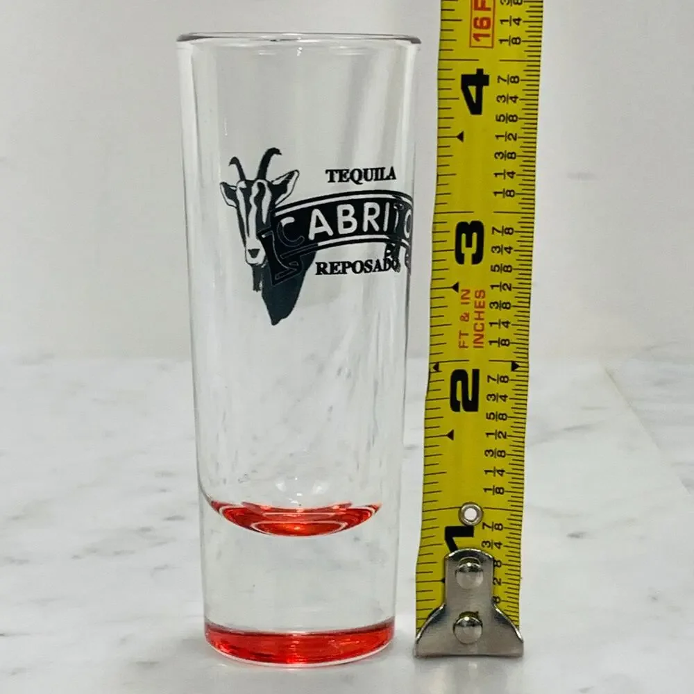 CABRITO Set of 8 Double Shooter Glasses 2 oz Red Tequila Reposado Shot NEW